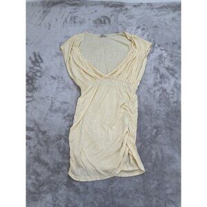 Frenzii Dress Women's Size Small Cream Sleeveless Long Shirt Style‎